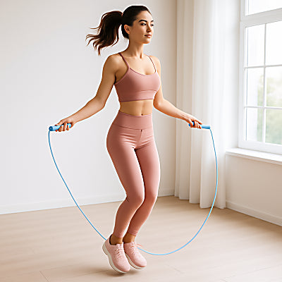 corde a sauter avec compteur pour l'entraînement HIIT à la maison.