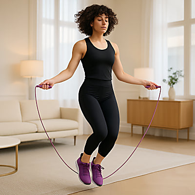 Corde à sauter, silhouette affinée, saut quotidien, résultat rapide.