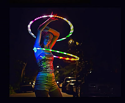 hula hoop scintillant, cerceau flexible et anti-blessure